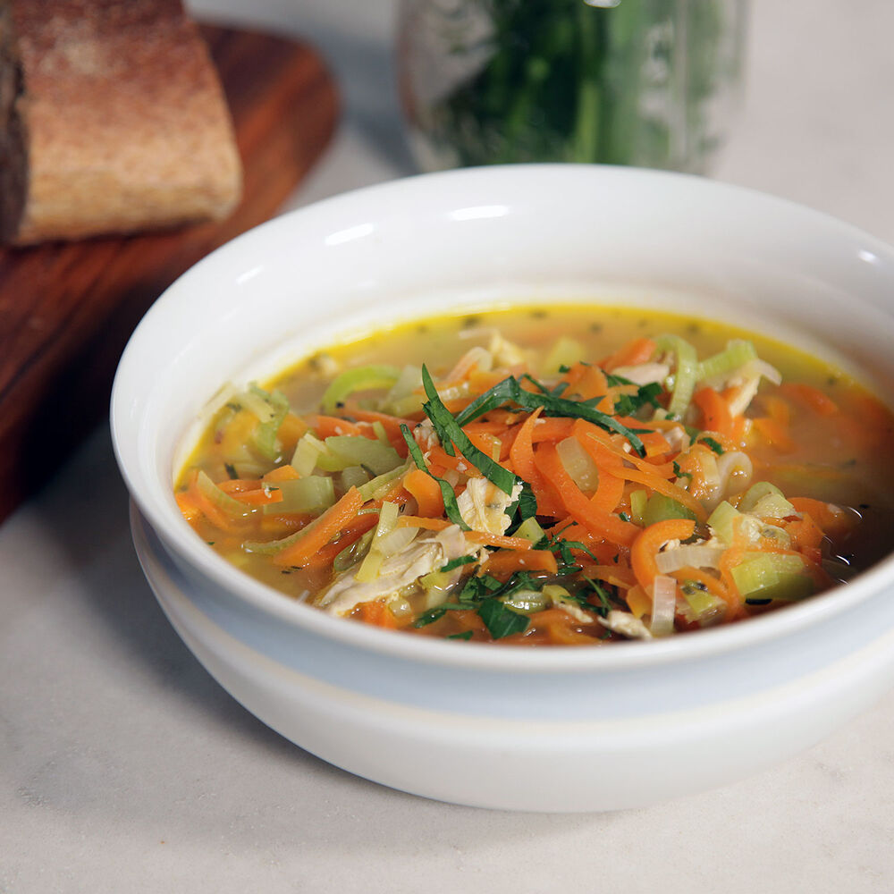 Chicken and Leek Soup with Carrot Noodles Recipe Sur La Table