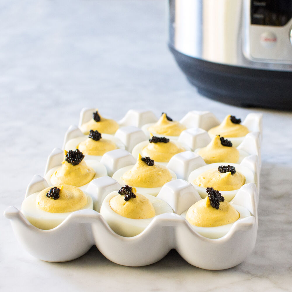 Instant Pot Curry Deviled Eggs with Caviar Recipe Sur La Table