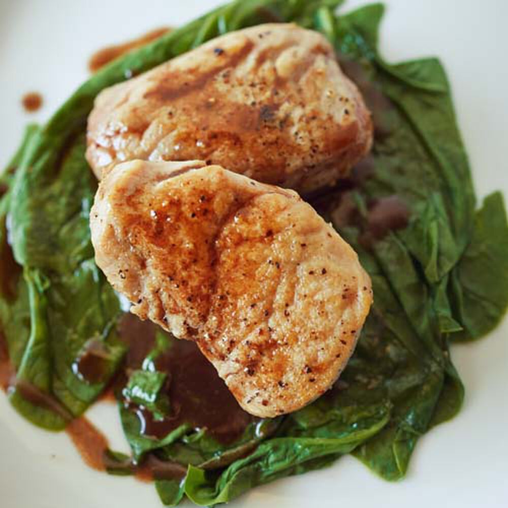Pork Tenderloin Medallions with OrangeRosemary Balsamic Butter Recipe
