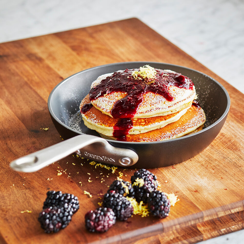 Lemon Ricotta Pancakes With Blackberry Syrup Recipe Sur La Table
