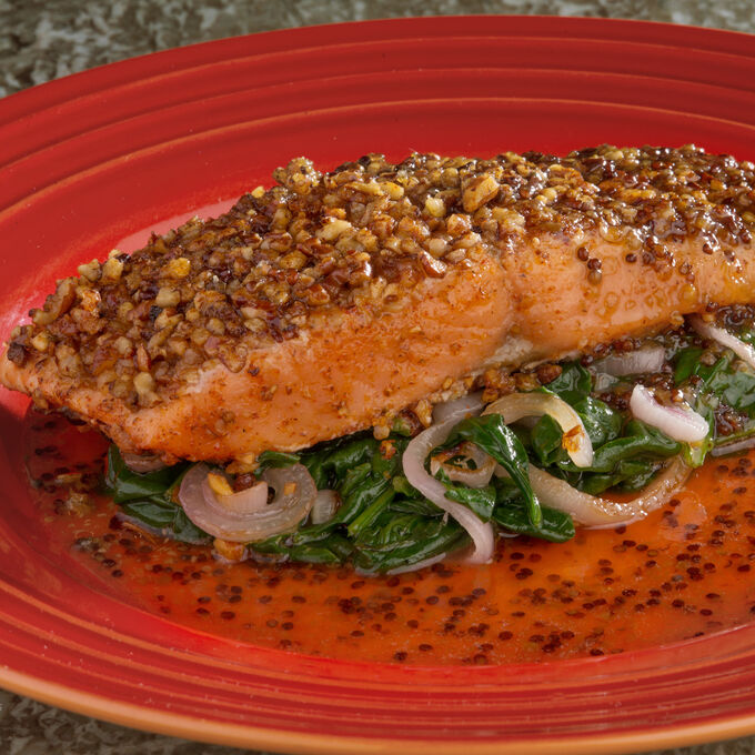 Pecan Crusted Salmon with MapleMustard Glaze Recipe Sur La Table