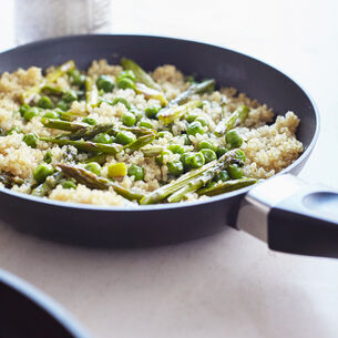 Quinoa Pilaf with Spring Peas and Asparagus