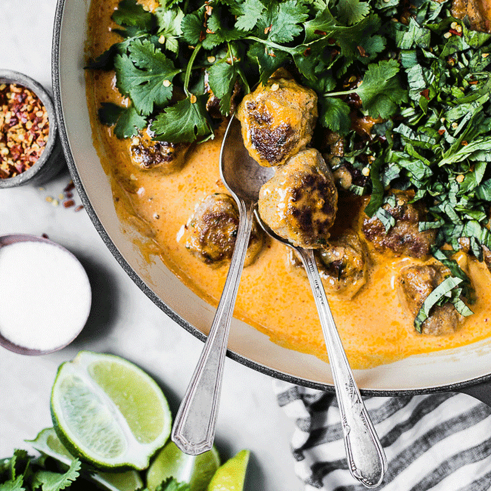 Turkey Meatballs in a Creamy Red Curry Sauce Recipe Sur La Table
