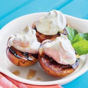 Grilled Nectarines with Brandy Cream