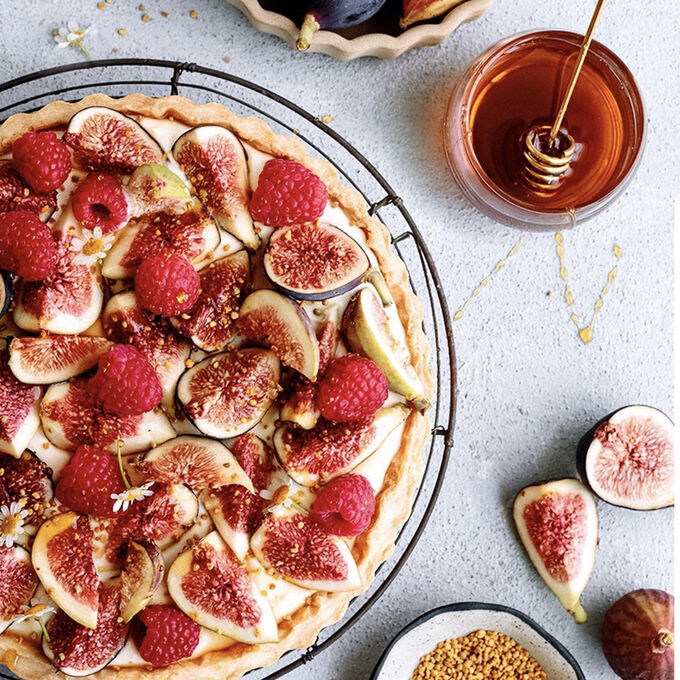 Fig and Raspberry Tart with Honey