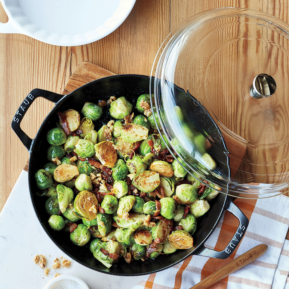 PanRoasted Brussels Sprouts with Bacon and Walnuts Recipe Sur La Table
