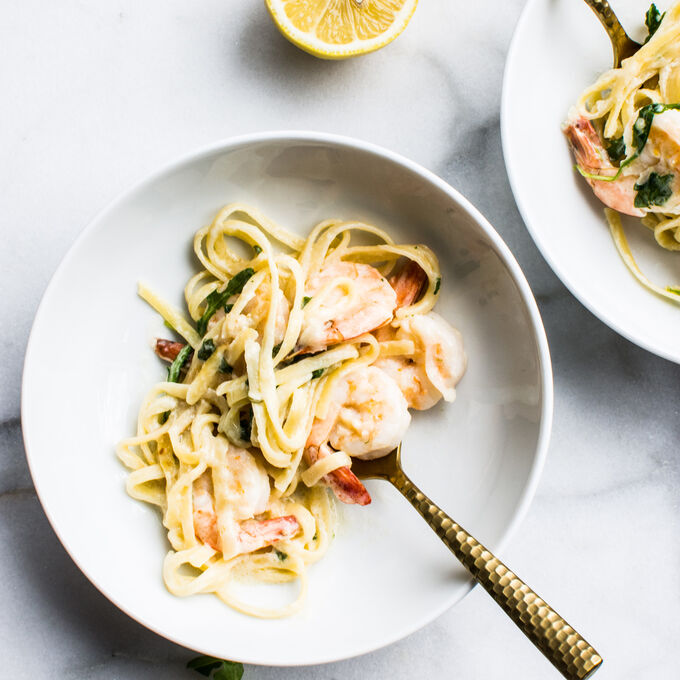 Instant Pot Linguine with Shrimp, Arugula and Mascarpone Sauce Recipe