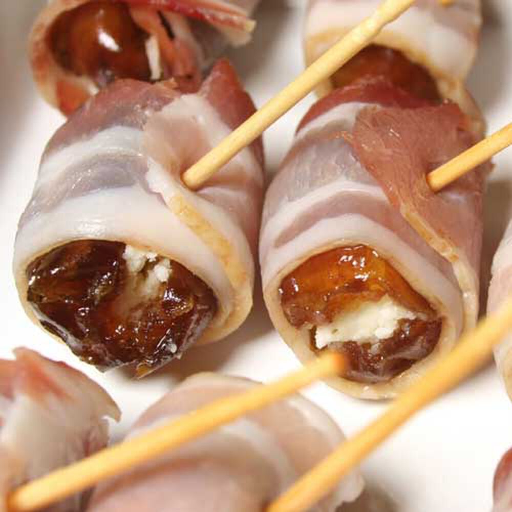 Blue CheeseStuffed Dates Wrapped in Pancetta
