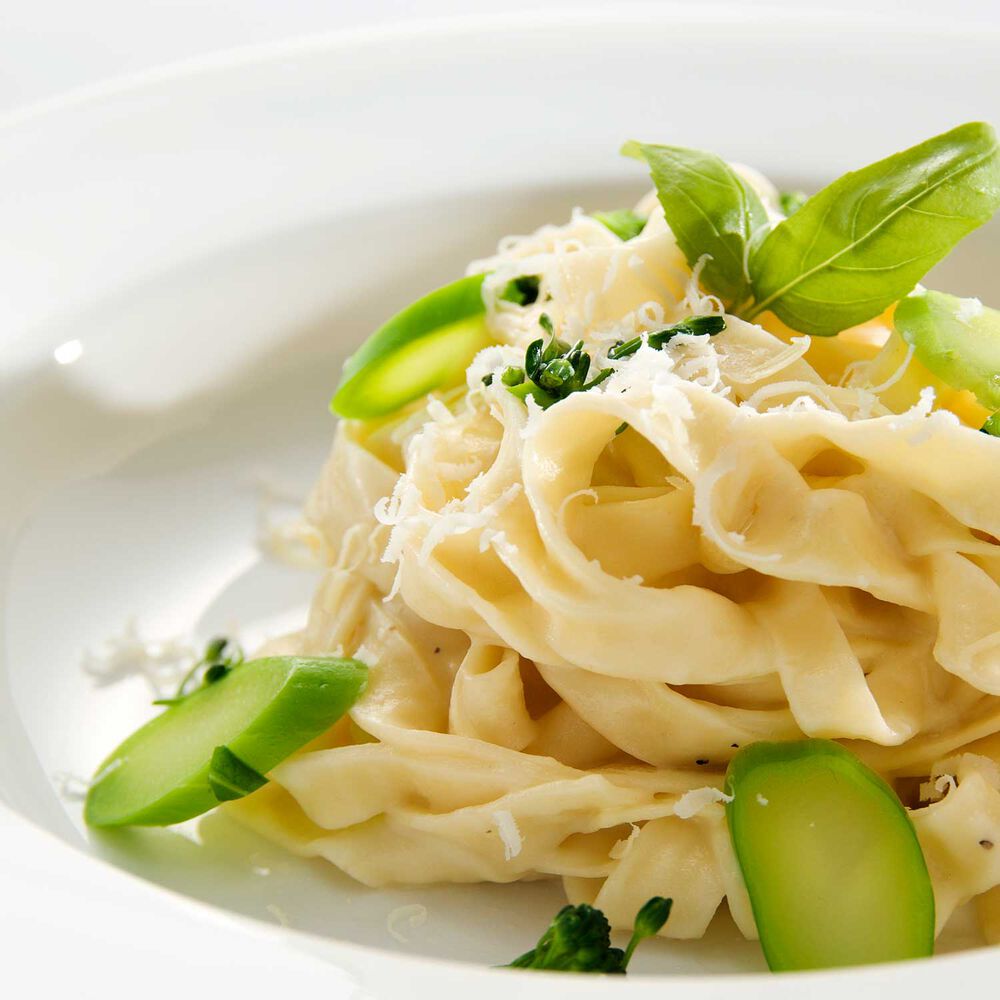 Pappardelle with Lemon, Asparagus and Parmesan with Soft Eggs EverybodyLovesItalian