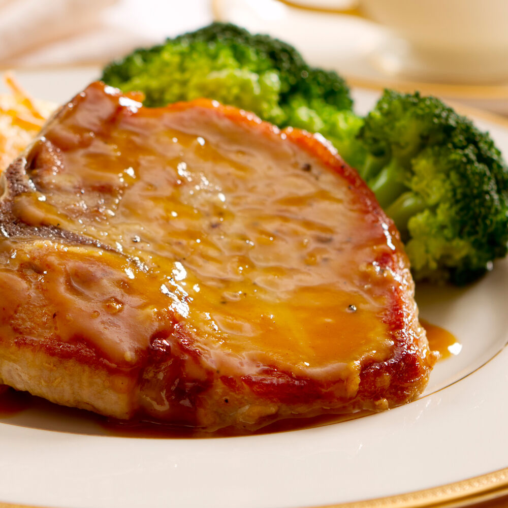 Brined, Smoked and Grilled Pork Chops with PeachBourbon Barbeque Sauce