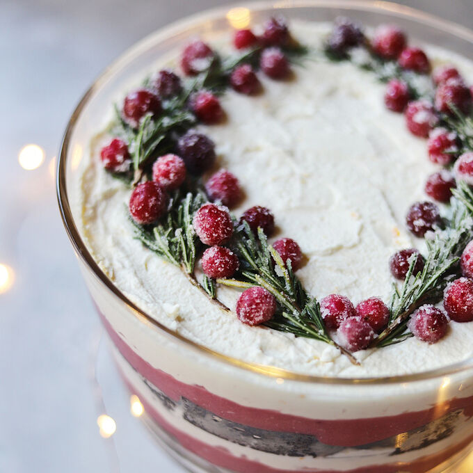 Gingerbread Trifle with Cranberry Curd
