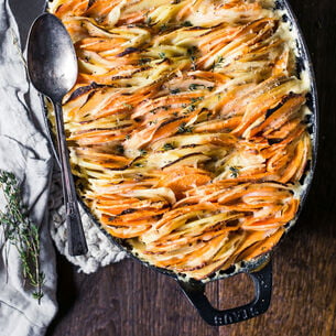 Root Vegetable Gratin with Gruyere and Thyme