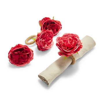 Sur La Table Rose Napkin Rings, Set of 4