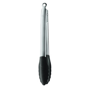 Rösle Locking Silicone-Tipped Stainless-Steel Tongs, 9"