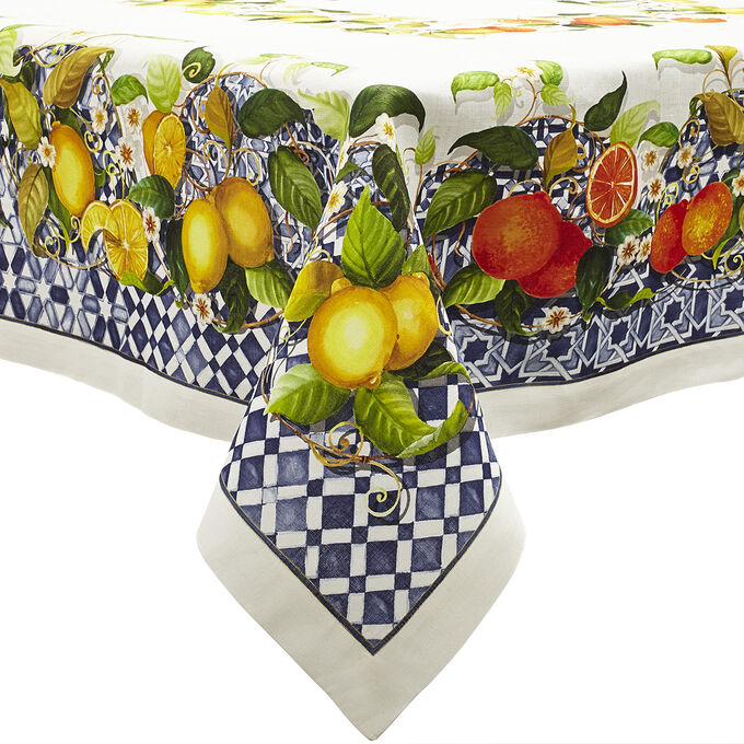 Castello Citrus Tablecloth, 67&#34; x 67&#34;