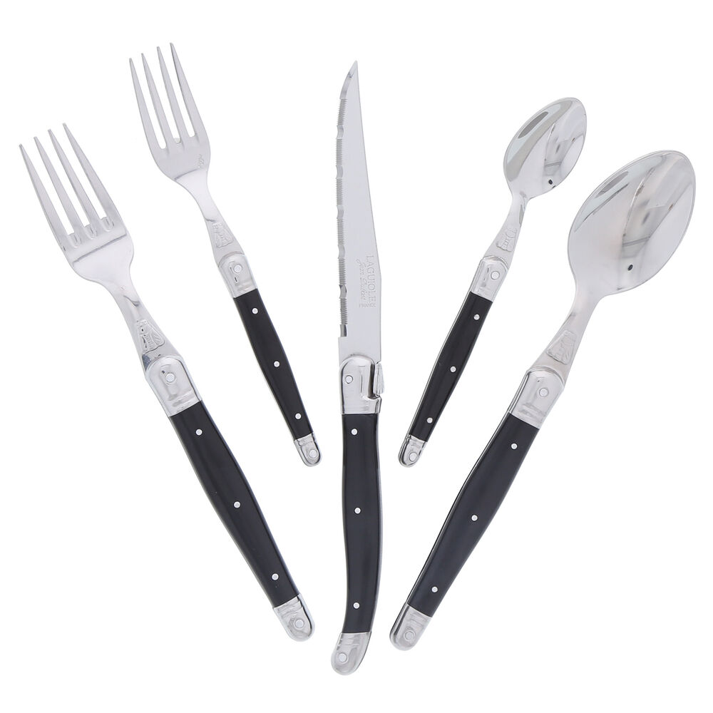Dubost Black Laguiole Flatware, Set of 20 Sur La Table