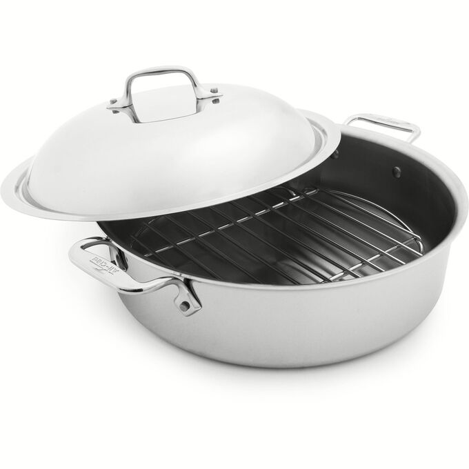 All-Clad d3 Stainless Steel French Braiser with Rack and Lid, 6 qt.