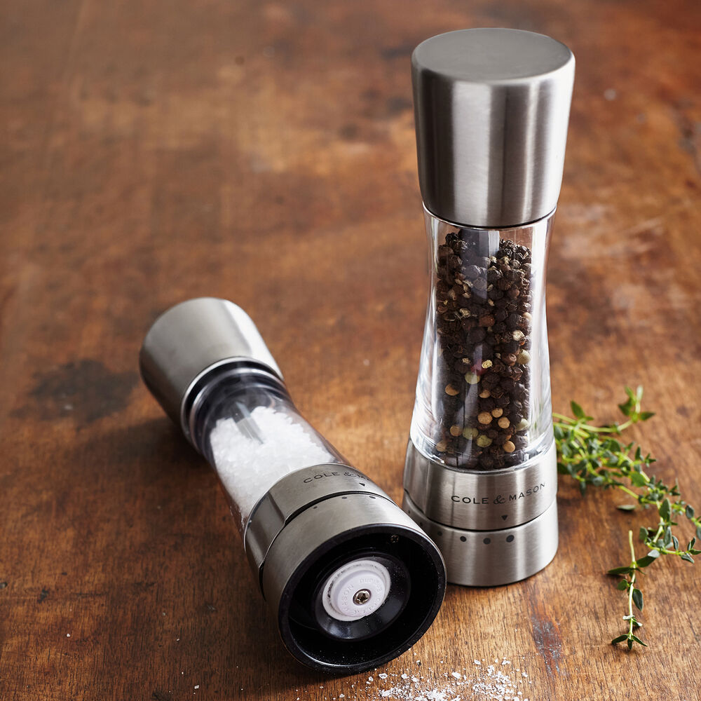 Cole Mason Derwent Salt Pepper Mills Stainless Steel Sur La Table