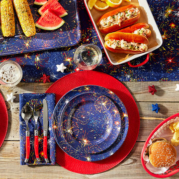 Sur La Table Fireworks Outdoor Melamine Dinner Plates, Set of 4