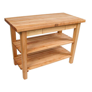 John Boos & Co. Cherry Country Work Table, Two Shelves