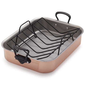 Jacques P&#233;pin Copper Roaster with Rack, 16&#34; x 12&#34;