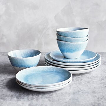 Reactive Glaze Stoneware 12-Piece Dinnerware Set
