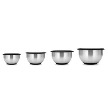 Berghoff Stainless Steel Mixing Bowls with Lids, Set of 8 