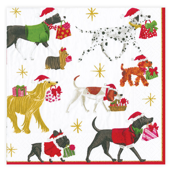 Christmas Delivery Dogs Cocktail Napkins, Set of 20