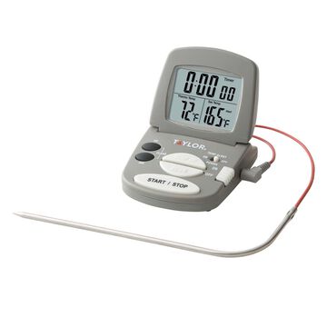 Taylor Digital Wired Probe Thermometer and Timer Gray