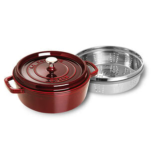 Staub Shallow Cocotte with Steamer Insert, 4 qt. 