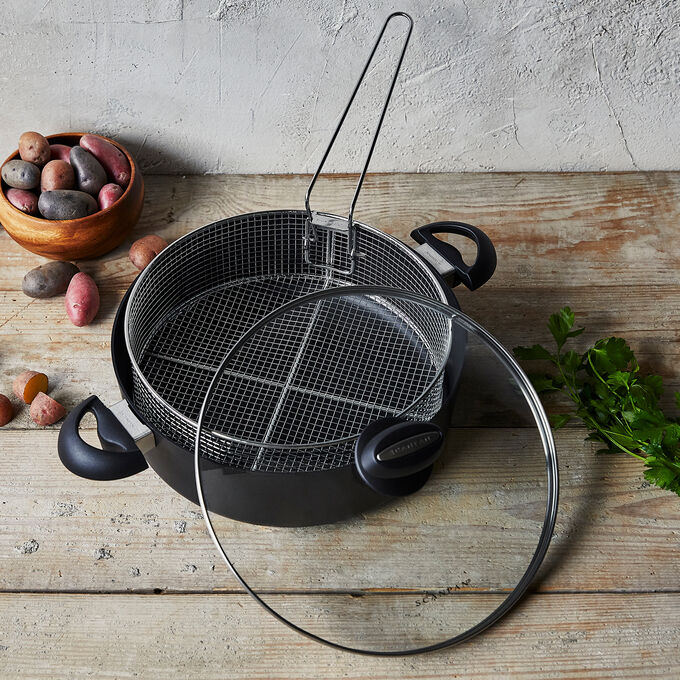 Scanpan ES5 Braiser with Lid and Fry Basket Sur La Table