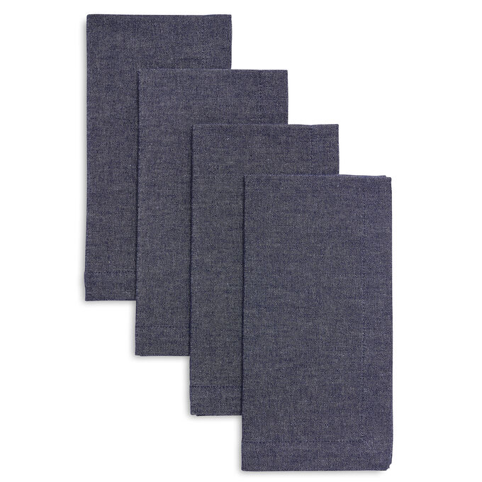 Chambray Quilted Napkins, Set of 4