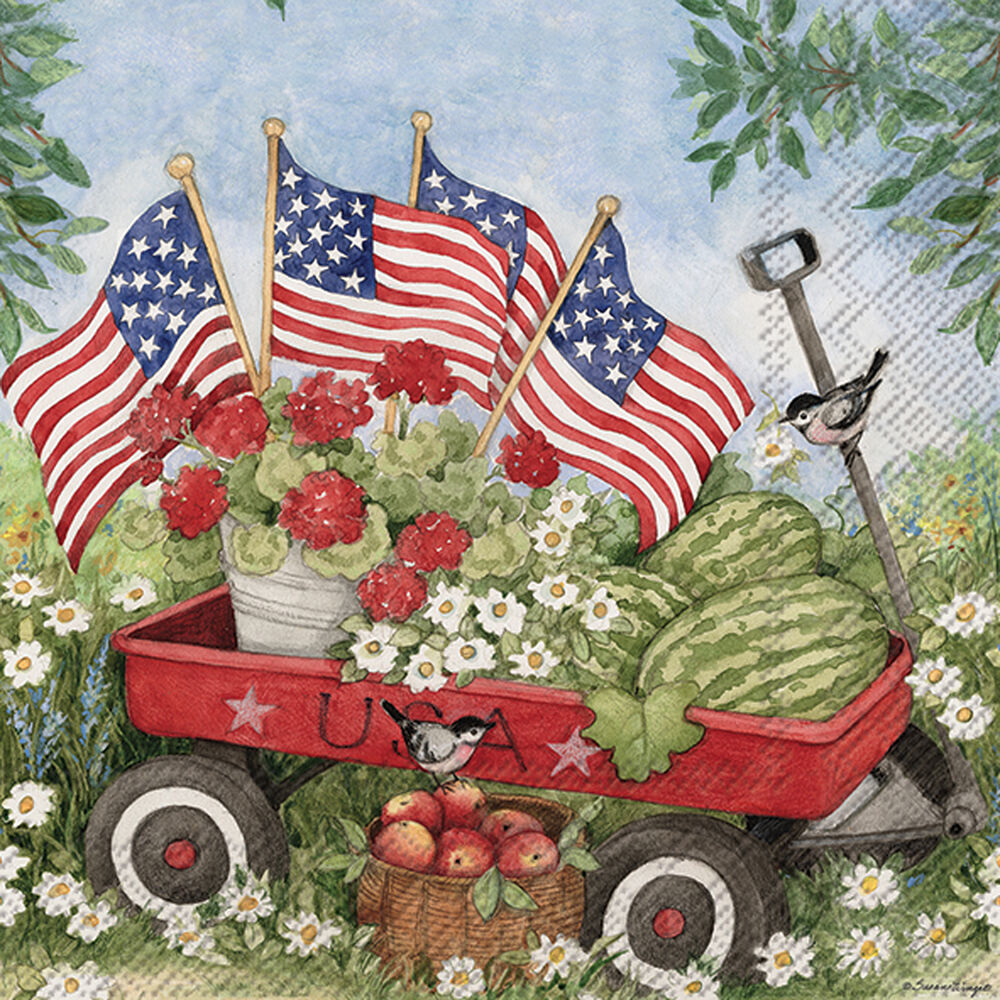 Patriotic Wagon Cocktail Napkins, Set of 20 Sur La Table