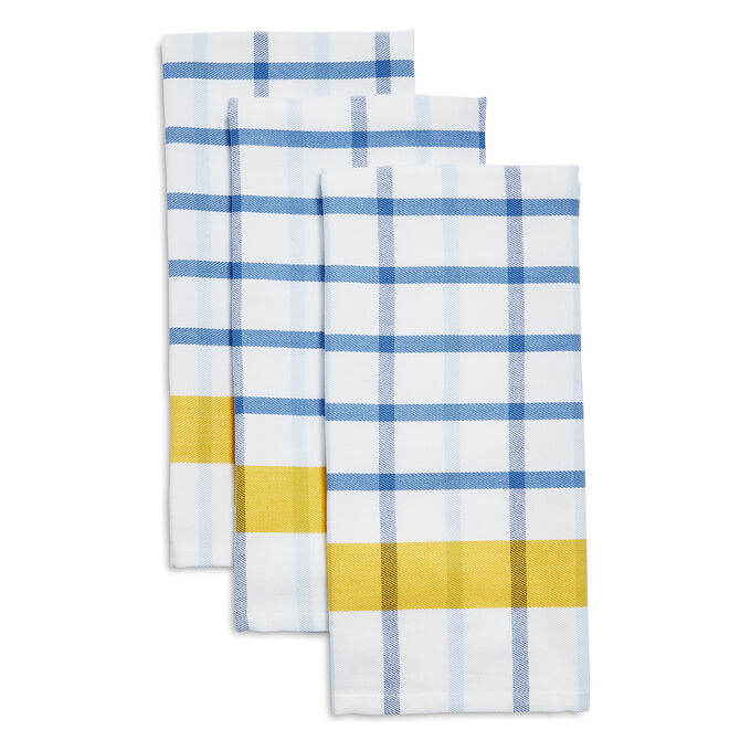 Mercado Check Kitchen Towels, Set of 3