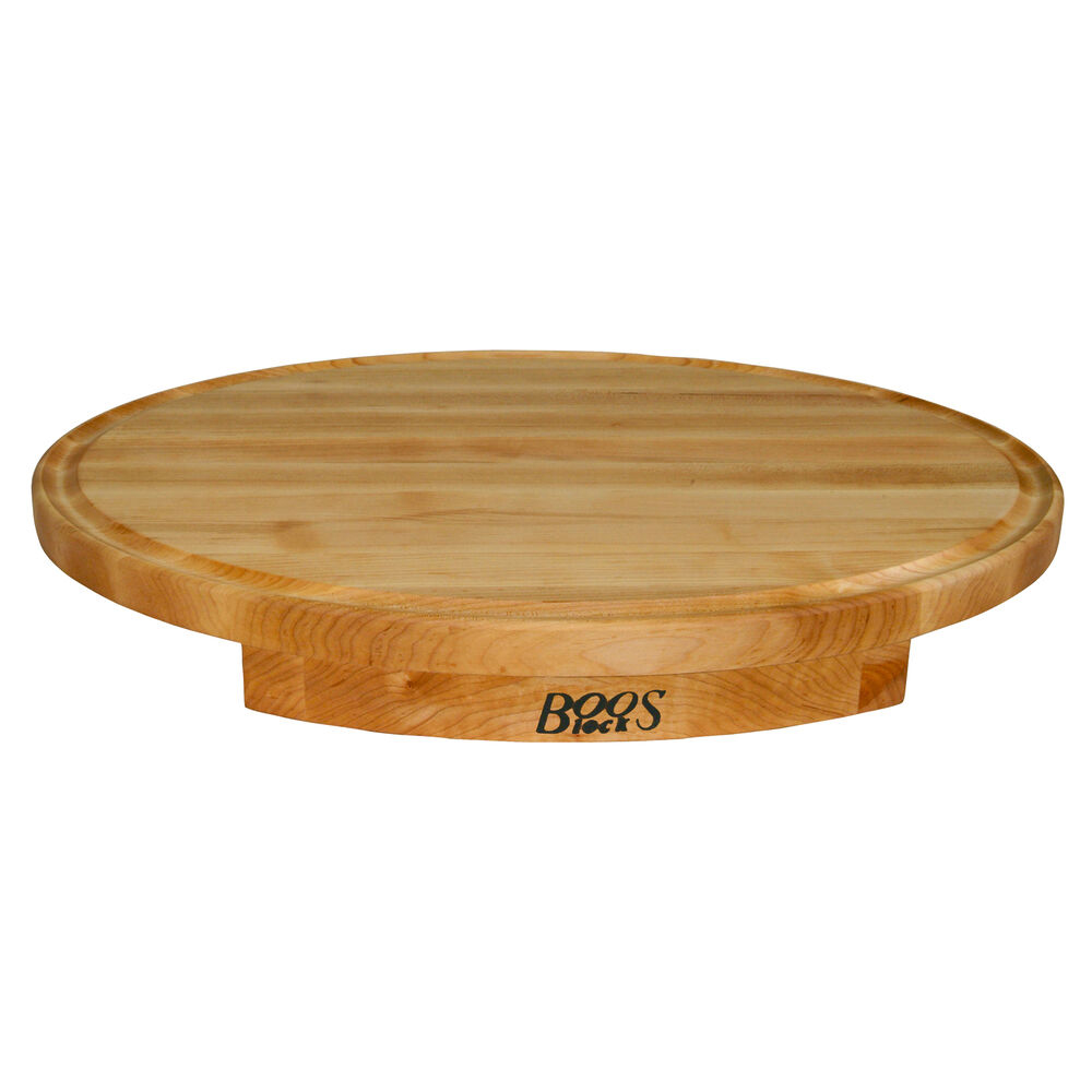 John Boos Co Maple Edge Grain Oval Countertop Cutting Board