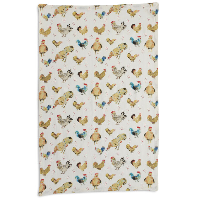 Jacques P&#233;pin Collection Assorted Chickens Kitchen Towel, 28&#34; x 18&#34;