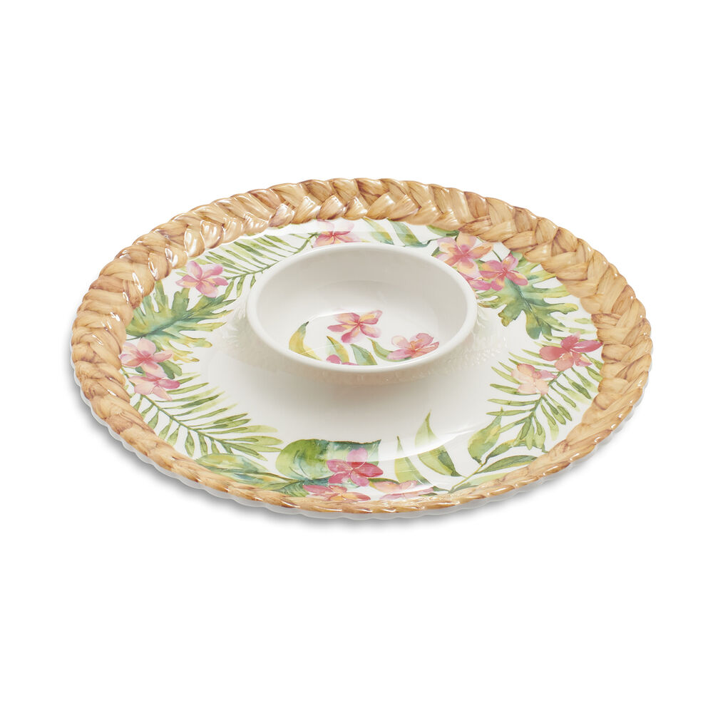 Palm Melamine Chip & Dip Platter, 15" Sur La Table