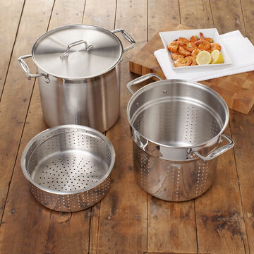 All-Clad 12 qt. Stockpot with Pasta and Steamer Insert, 4-piece
