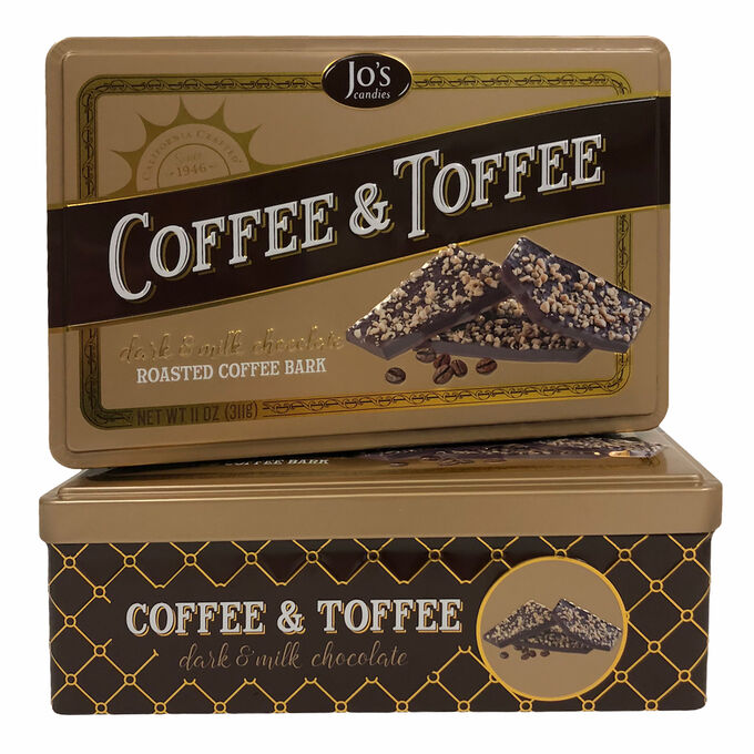 Jo&#8217;s Candies Roasted Coffee & Toffee Bark Tin