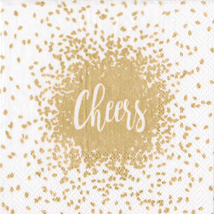 Gold Cheers Cocktail Napkins, Set of 20