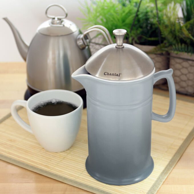 Chantal Ceramic French Press with Stainless Steel Plunger and Lid Sur