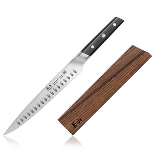 Cangshan TC Series Swedish Sandvik Steel Forged Carving Knife & Wood Sheath Set, 9&#34;