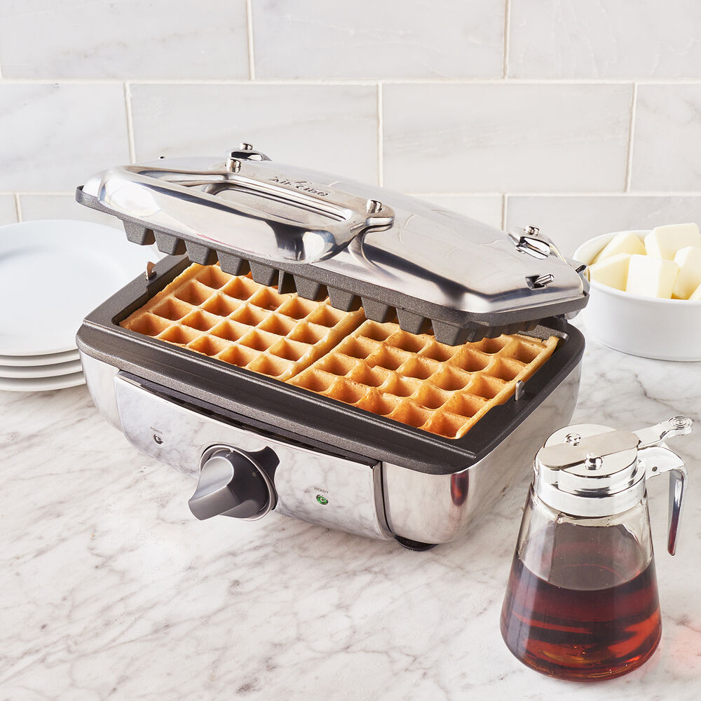 all clad waffle maker 4 square