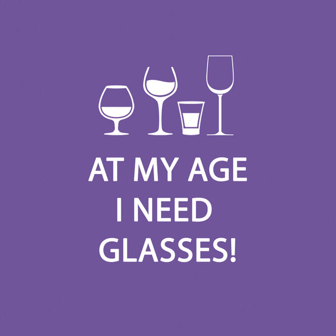 &#8220;At My Age I Need Glasses&#8221; Paper Cocktail Napkins