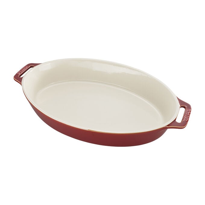 Staub Rustic Ceramic Oval Bakers, Red