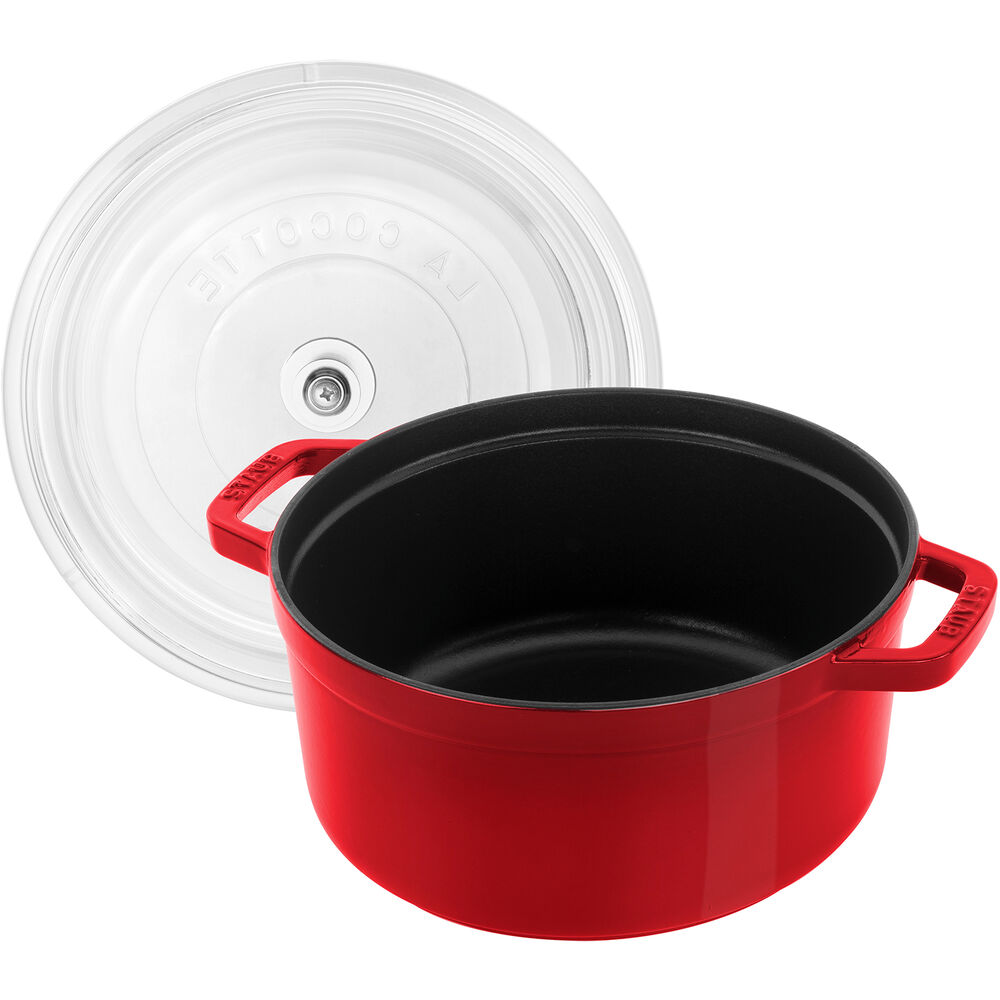 Staub Cast Iron Cocotte With Glass Lid, 4 Qt.