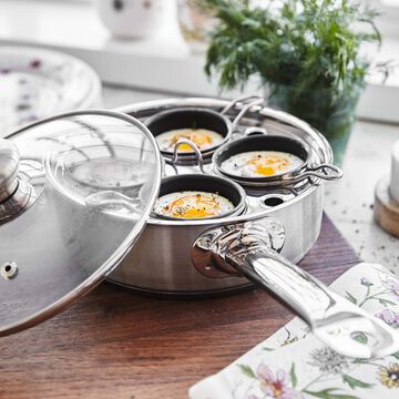 Demeyere Stainless Egg Poaching Pan, 4 cup