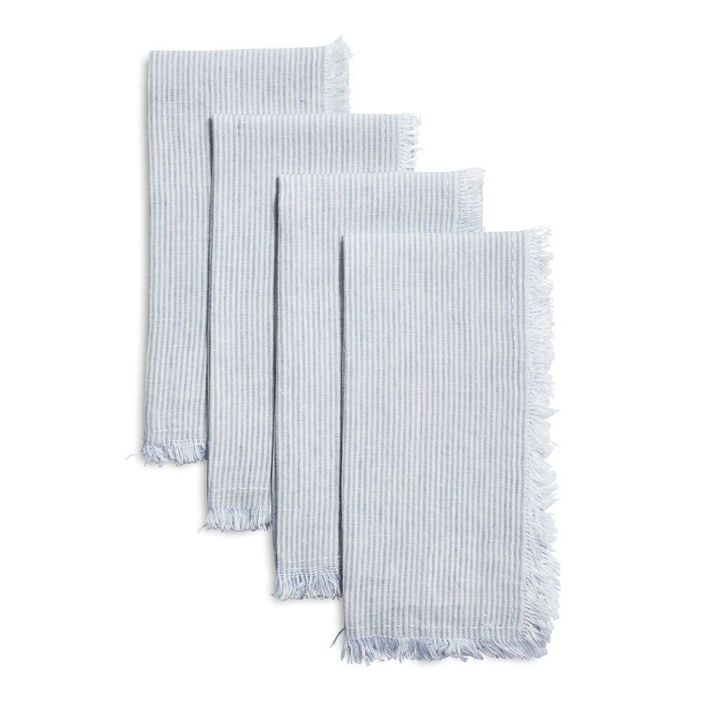 Frayed Stripe Linen Napkins, Set of 4 Sur La Table