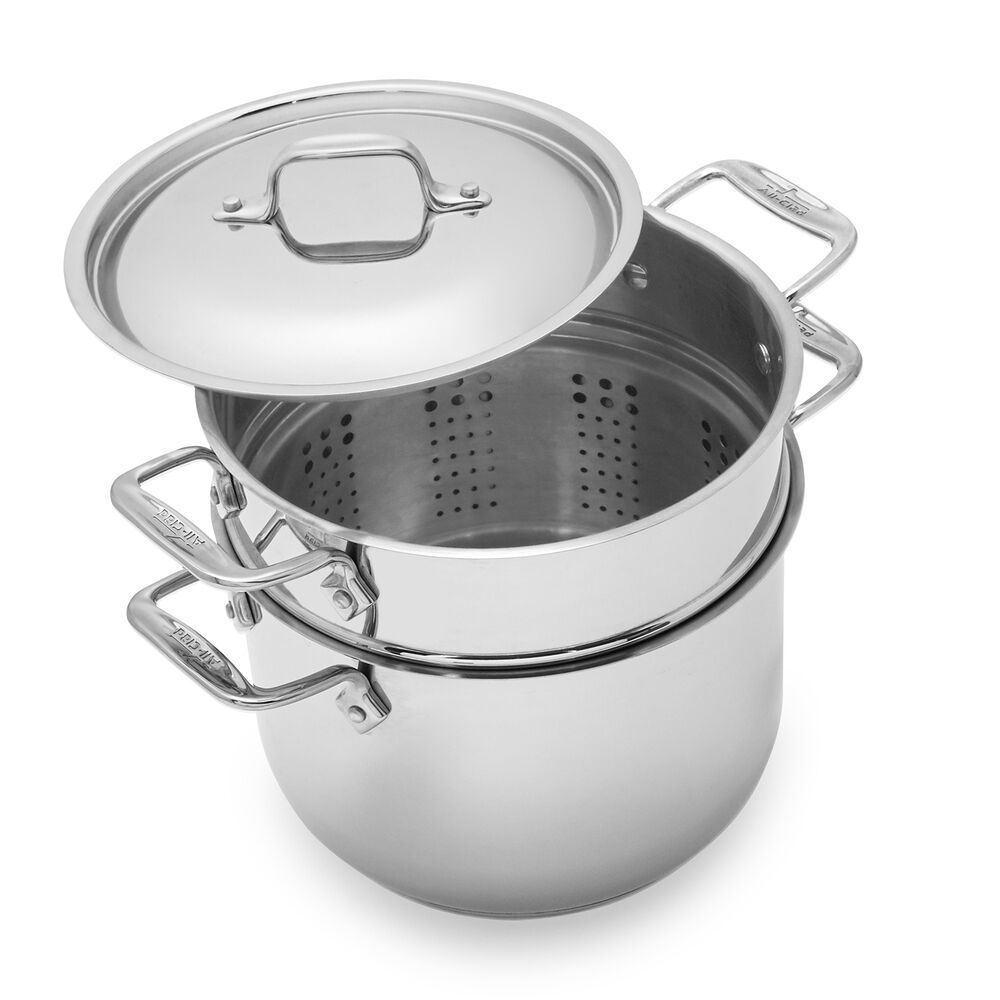 All Clad 6 Qt Stainless Steel Pasta Pot With Insert Lid Sur La Table