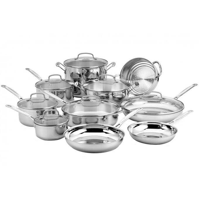 Cuisinart Chef’s Classic Stainless Steel 17-Piece Cookware Set | Sur La Cuisinart Stainless Steel 17 Pc Cookware Set